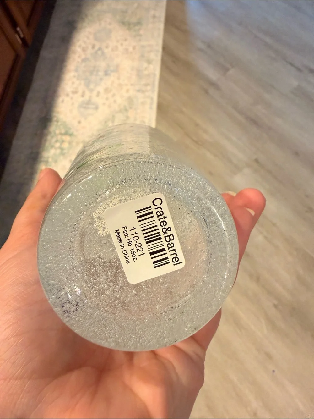 Crate & Barrel Zazz Millefiori Bubble Glass Tumbler